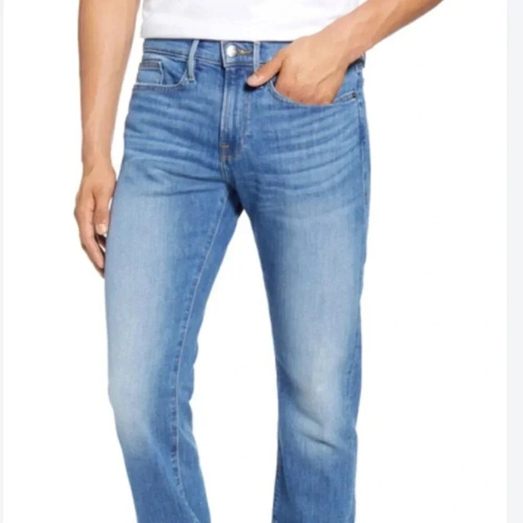 Frame Jeans Denim L'Homme Mid Rise Slim Fit Straight Leg Jaden Blue Mens Size 30 - Picture 1 of 9